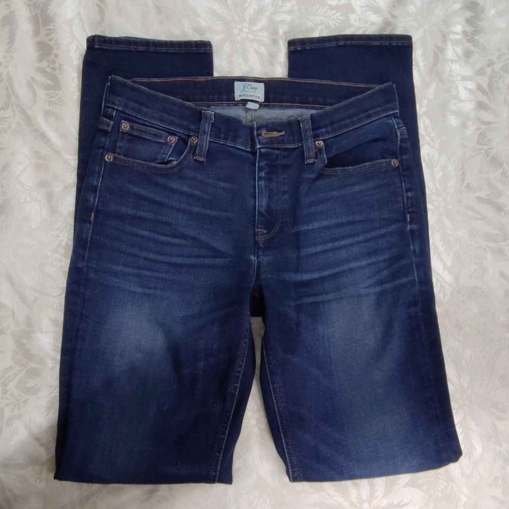 J. CREW Matchstick Jeans Darkwash Womens 26 Stretchy Midrise Straightleg